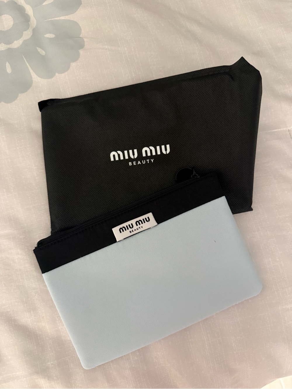 Miu Miu Beauty Light Blue & Black Pouch